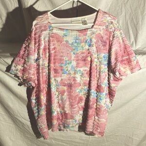 alfred dunner 3x 96%polyester 4% spandex multi color top